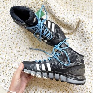 Adidas adipure Black and White Shoes with Light Blue Laces